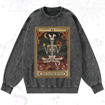 Purplehecate The Easter Bunny Tarot Washed Sweatshirt