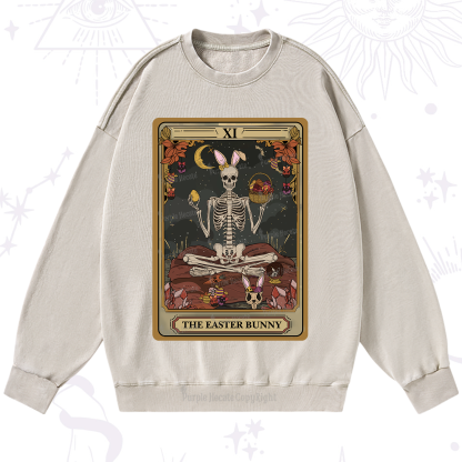 Purplehecate The Easter Bunny Tarot Washed Sweatshirt