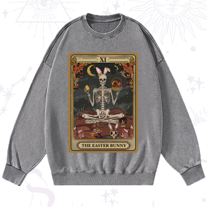 Purplehecate The Easter Bunny Tarot Washed Sweatshirt