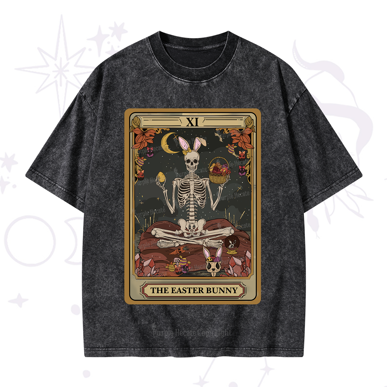 Purplehecate The Easter Bunny Tarot Washed T-Shirt