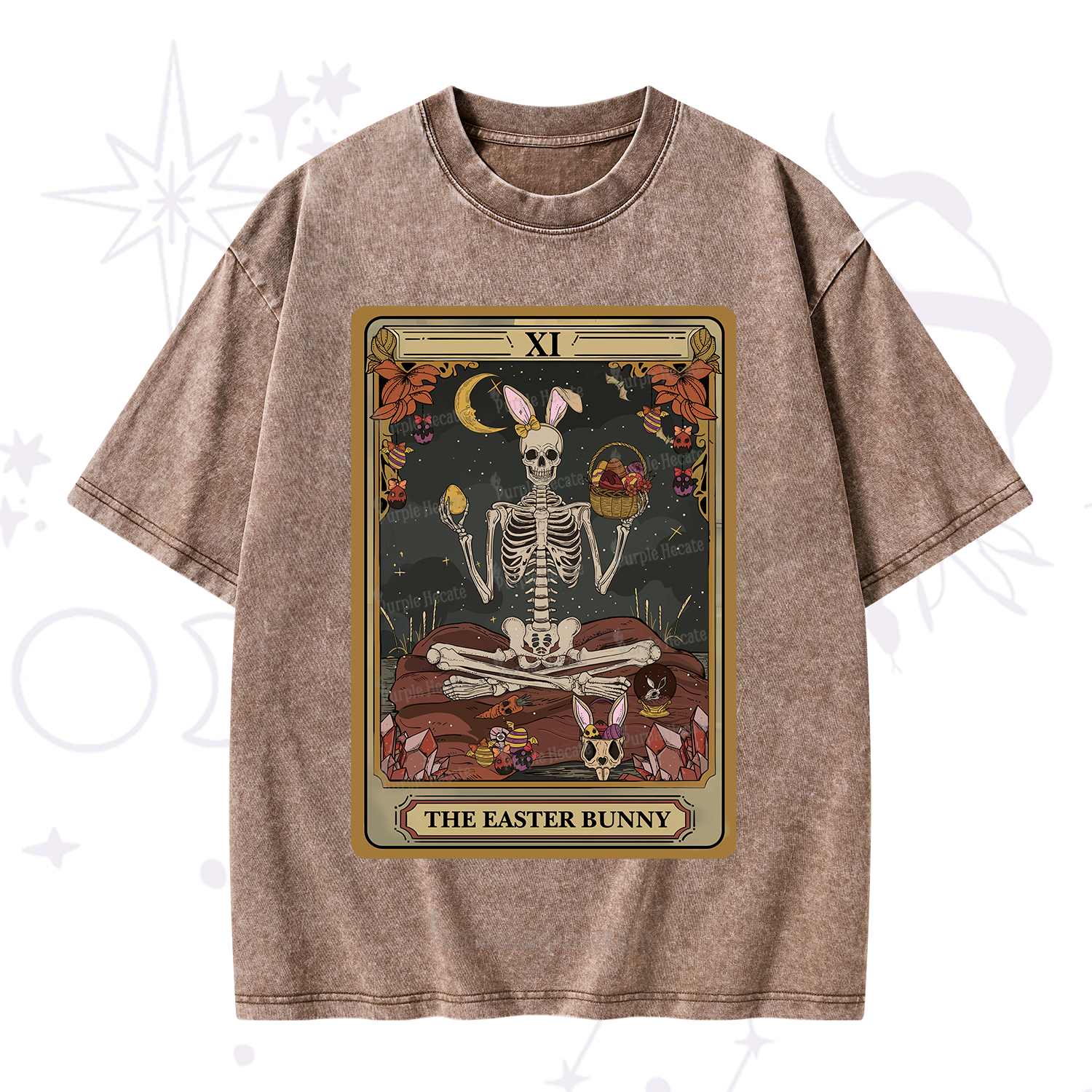 Purplehecate The Easter Bunny Tarot Washed T-Shirt