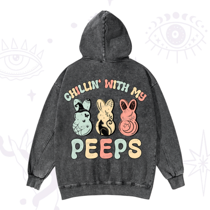 Purplehecate Chillin With My Peeps Washed Hoodie