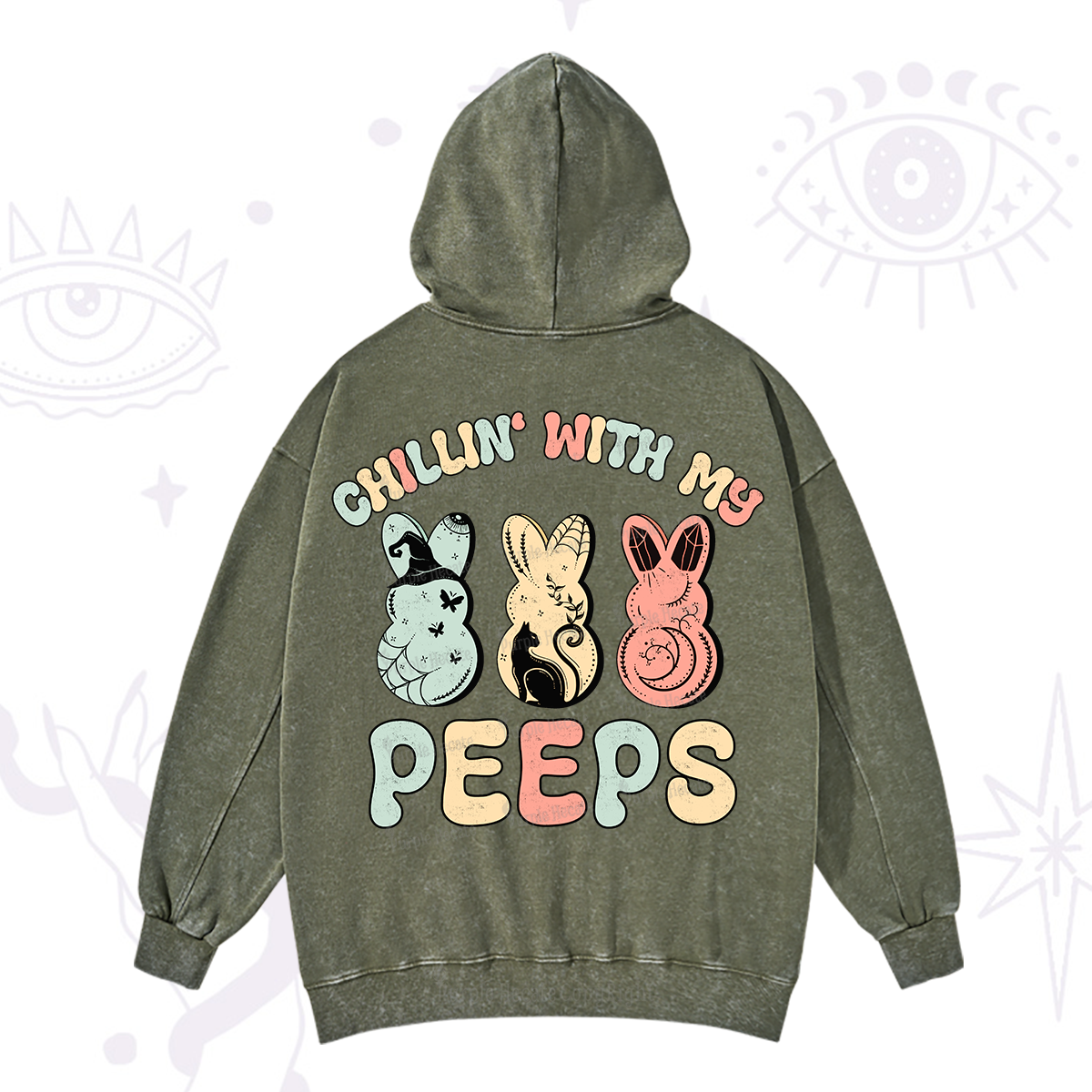 Purplehecate Chillin With My Peeps Washed Hoodie