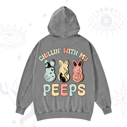 Purplehecate Chillin With My Peeps Washed Hoodie