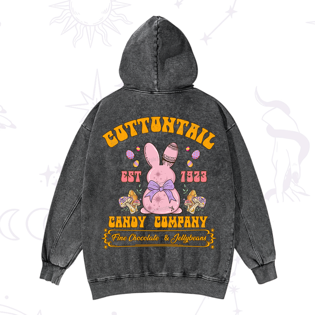 Purplehecate Cottontail Candy Company Easter Washed Hoodie