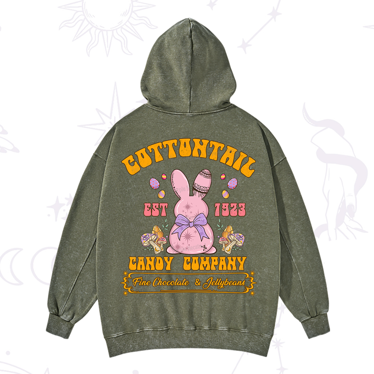 Purplehecate Cottontail Candy Company Easter Washed Hoodie