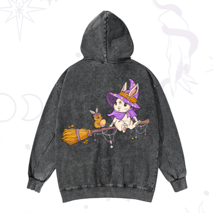 Purplehecate Bunny Witch's Easter Adventure Washed Hoodie