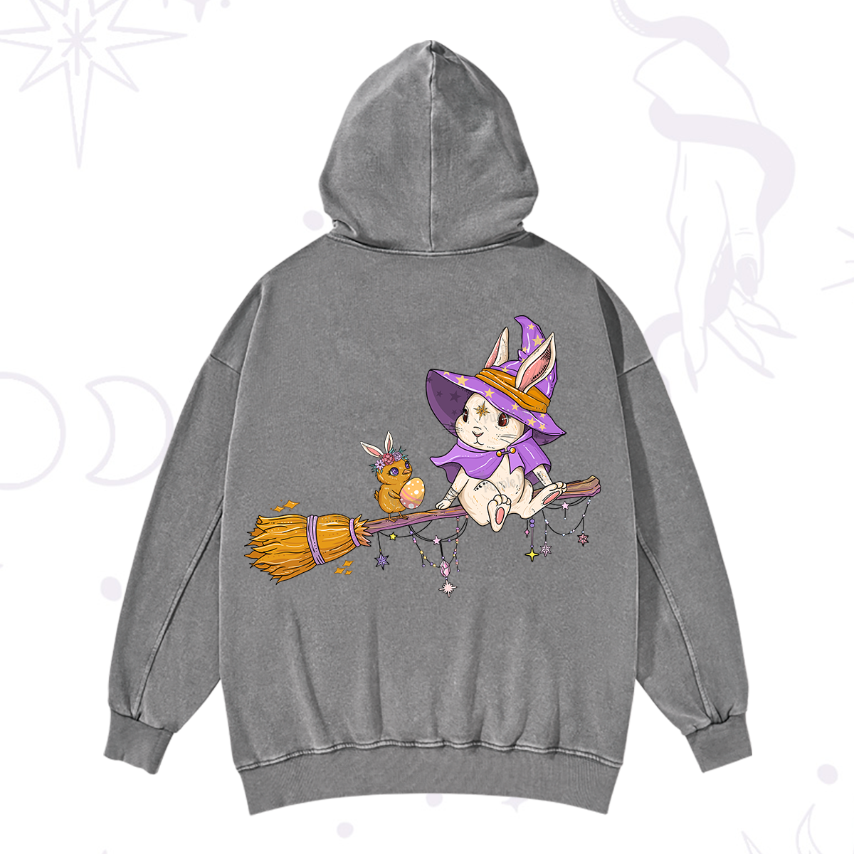 Purplehecate Bunny Witch's Easter Adventure Washed Hoodie