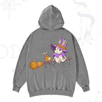 Purplehecate Bunny Witch's Easter Adventure Washed Hoodie