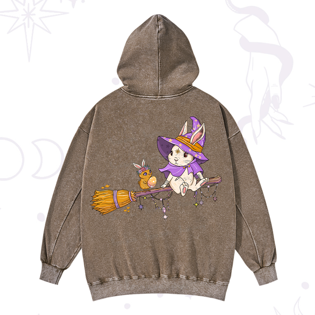 Purplehecate Bunny Witch's Easter Adventure Washed Hoodie