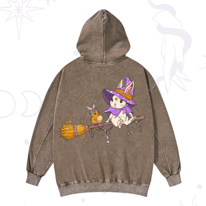 Purplehecate Bunny Witch's Easter Adventure Washed Hoodie