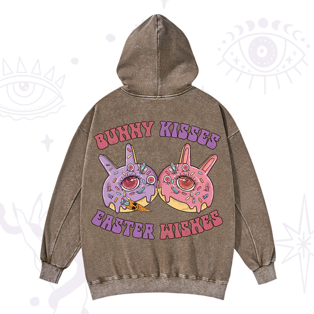 Purplehecate Bunny Kisses Easter Wishes Washed Hoodie