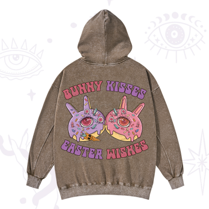 Purplehecate Bunny Kisses Easter Wishes Washed Hoodie
