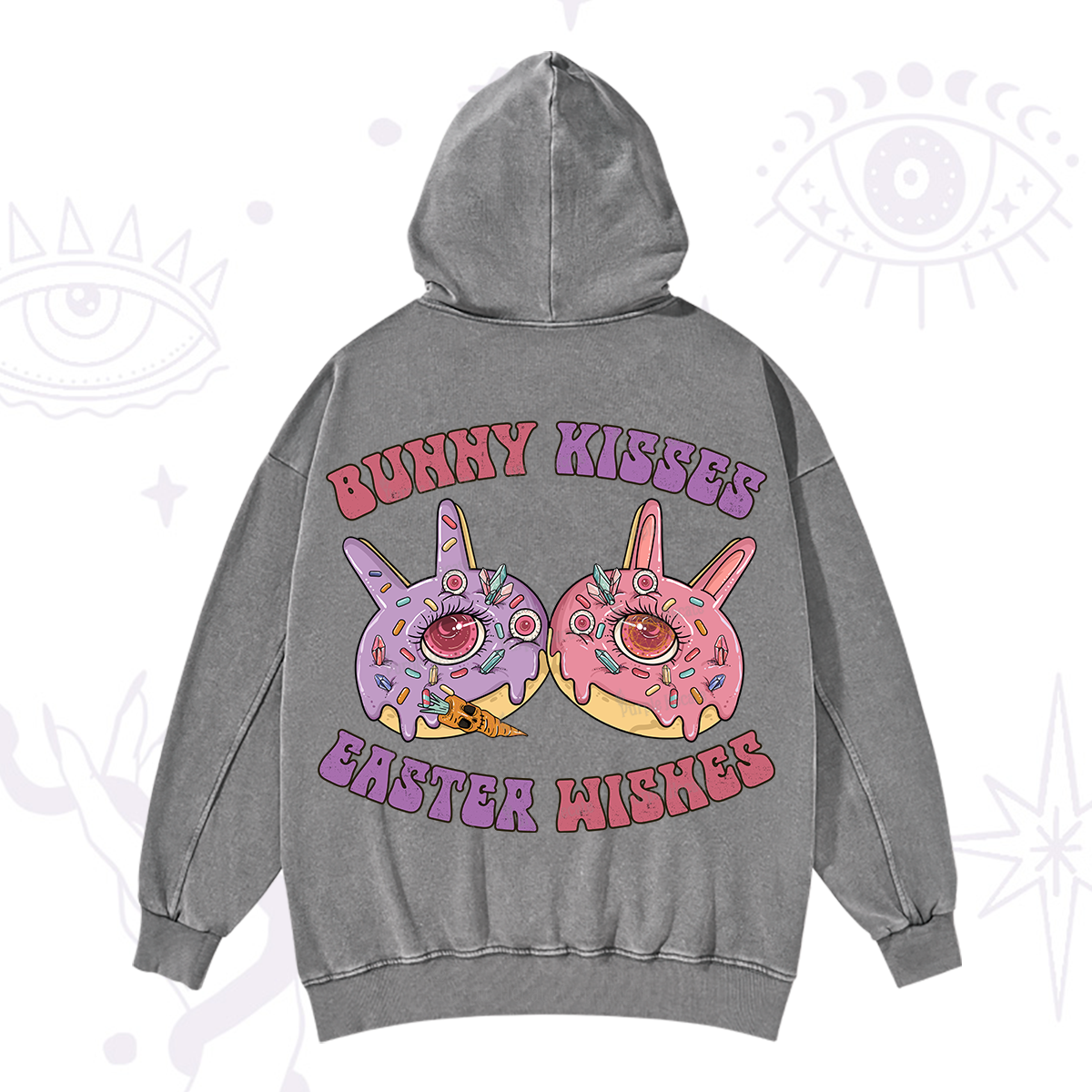 Purplehecate Bunny Kisses Easter Wishes Washed Hoodie