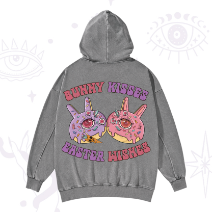 Purplehecate Bunny Kisses Easter Wishes Washed Hoodie