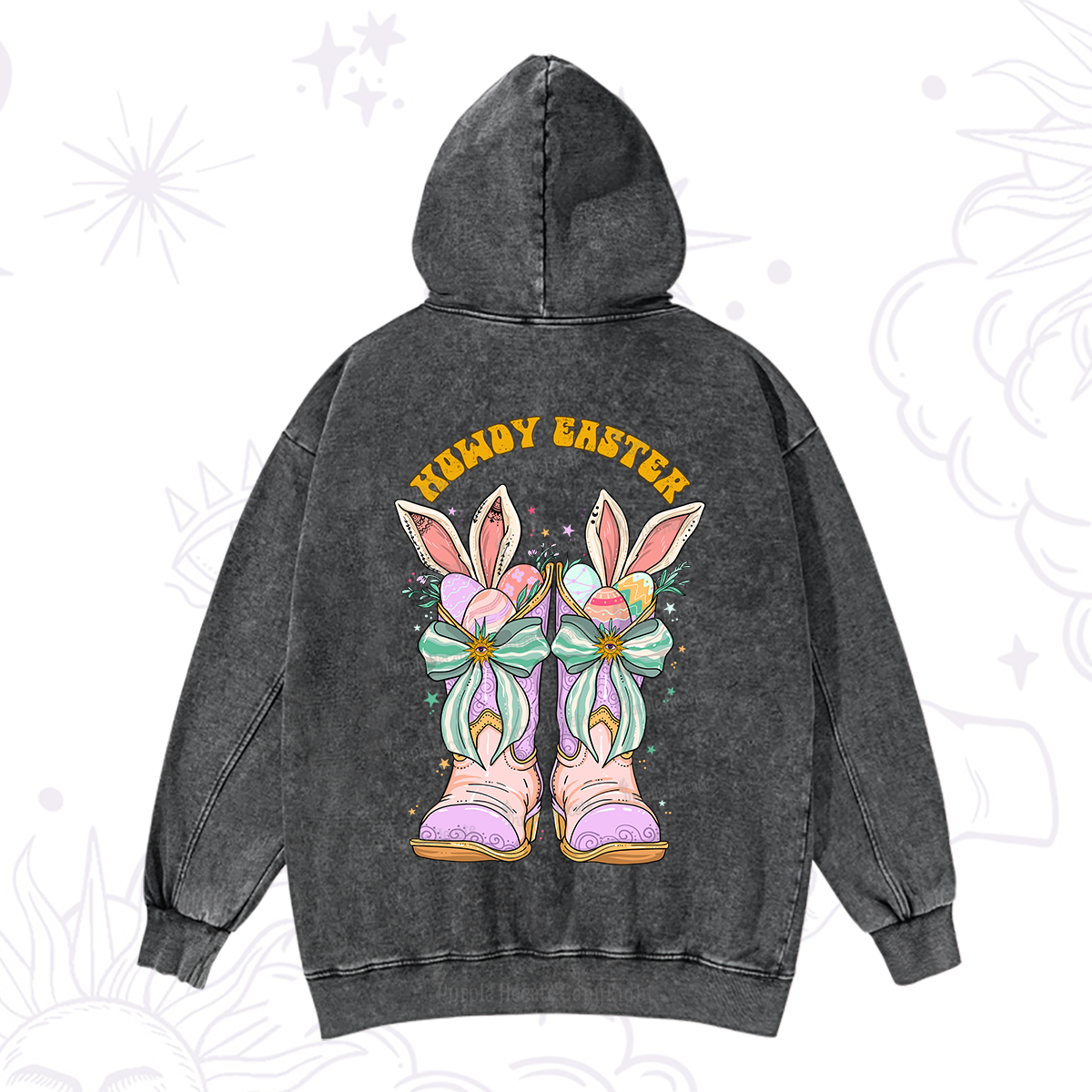 Purplehecate Howdy Easter Washed Hoodie