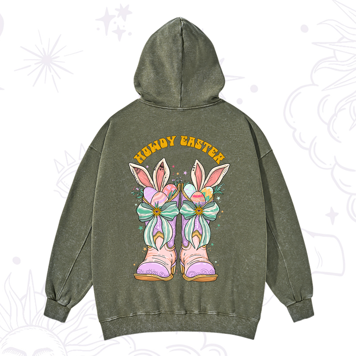 Purplehecate Howdy Easter Washed Hoodie
