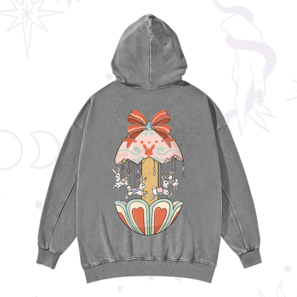 Purplehecate Bunny Carousel Easter Washed Hoodie