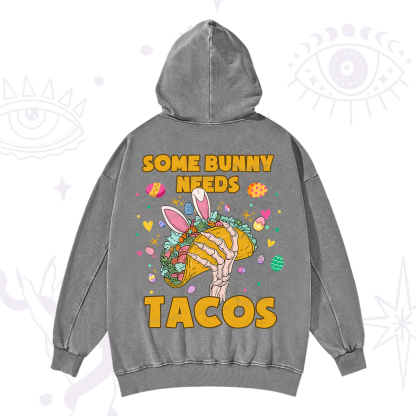 Purplehecate Some Bunny Needs Tacos Easter Washed Hoodie