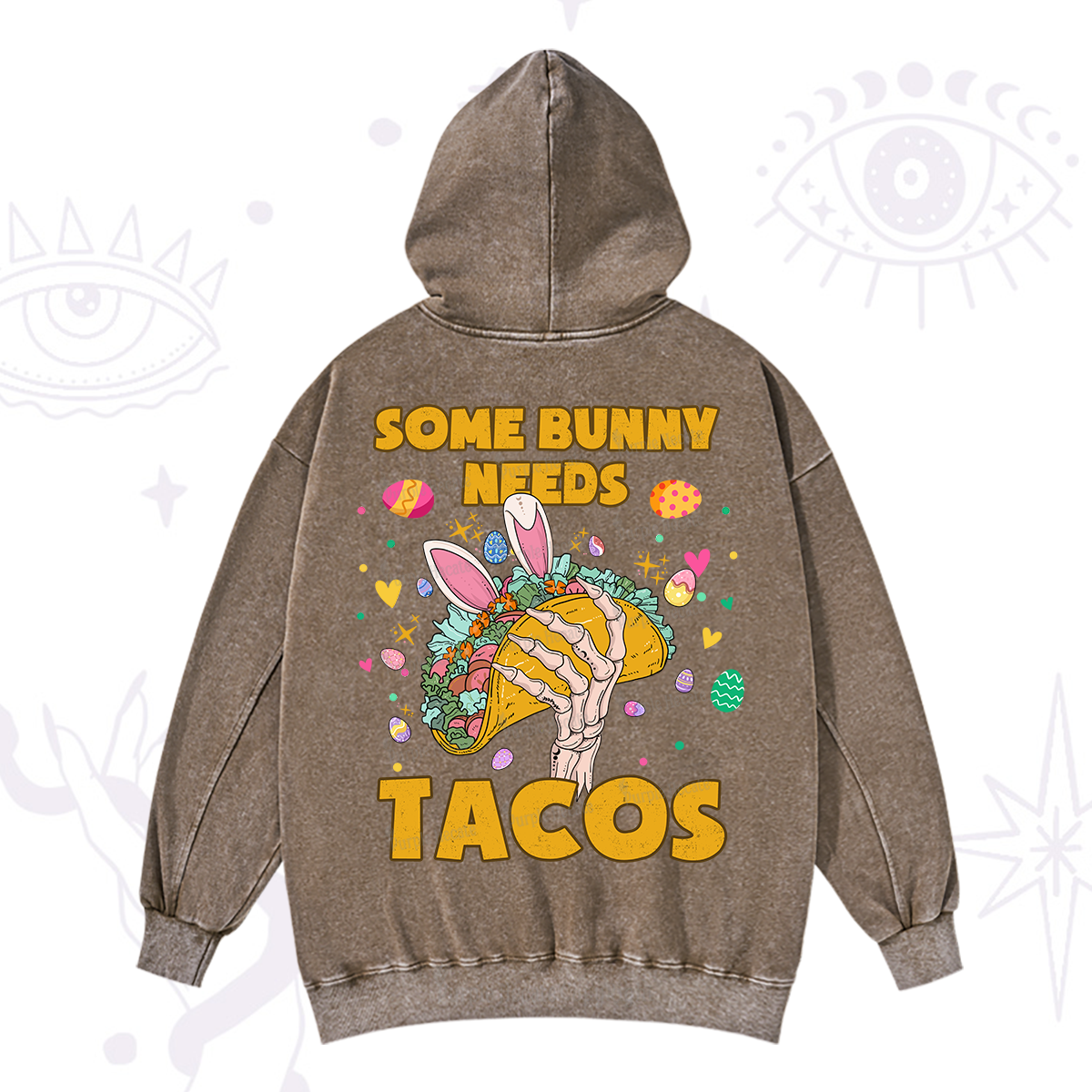 Purplehecate Some Bunny Needs Tacos Easter Washed Hoodie