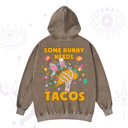 Purplehecate Some Bunny Needs Tacos Easter Washed Hoodie