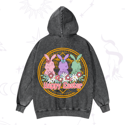 Purplehecate Happy Easter Bunny Washed Hoodie