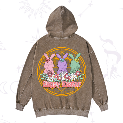 Purplehecate Happy Easter Bunny Washed Hoodie