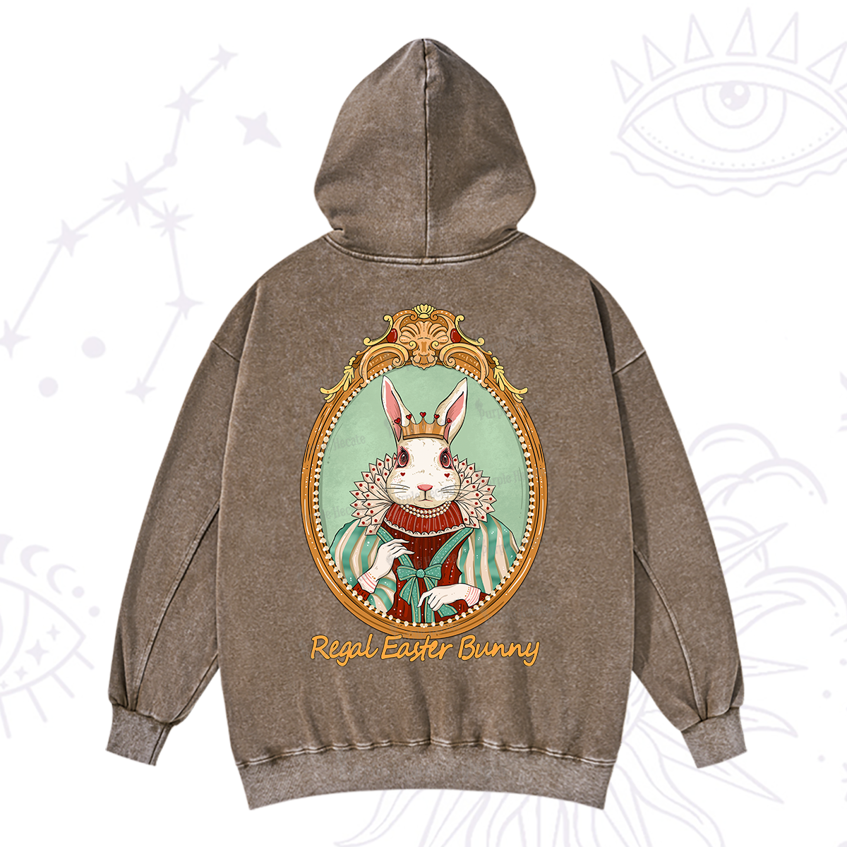 Purplehecate Regal Easter Bunny Washed Hoodie