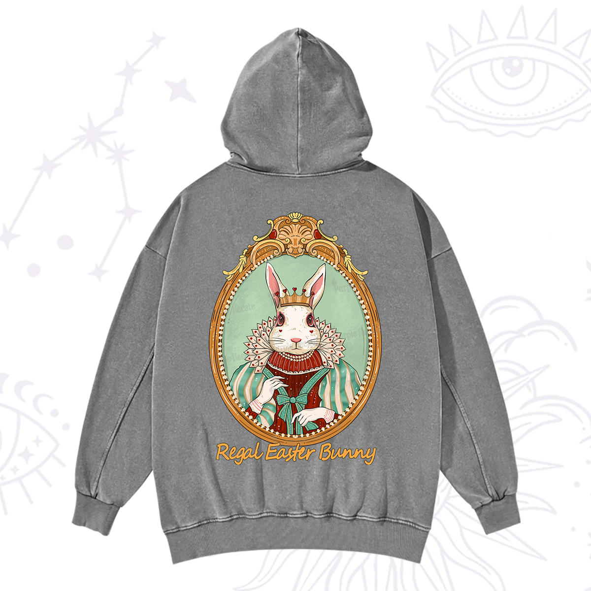 Purplehecate Regal Easter Bunny Washed Hoodie