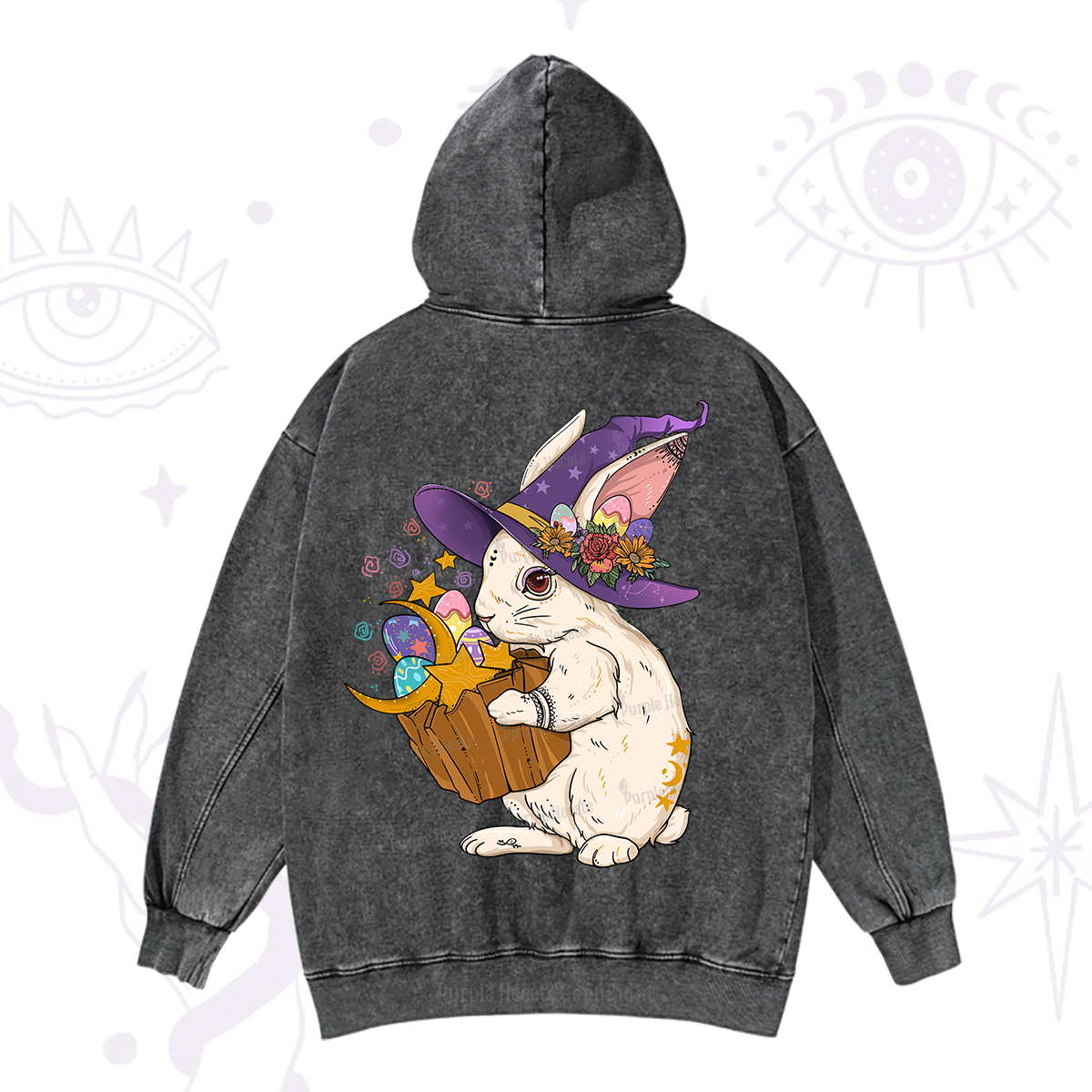 Purplehecate Enchanted Bunny Easter Washed Hoodie