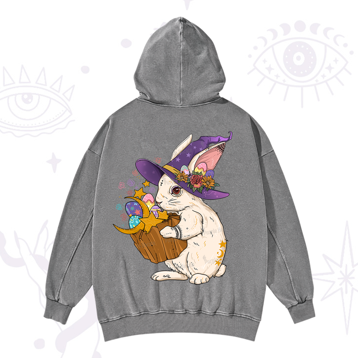 Purplehecate Enchanted Bunny Easter Washed Hoodie