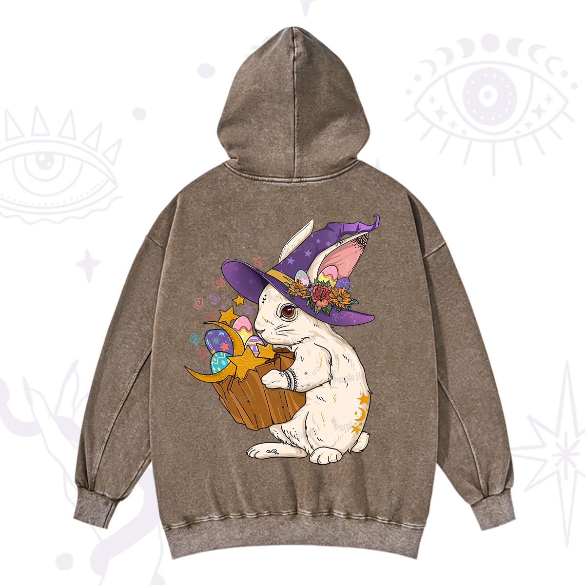 Purplehecate Enchanted Bunny Easter Washed Hoodie
