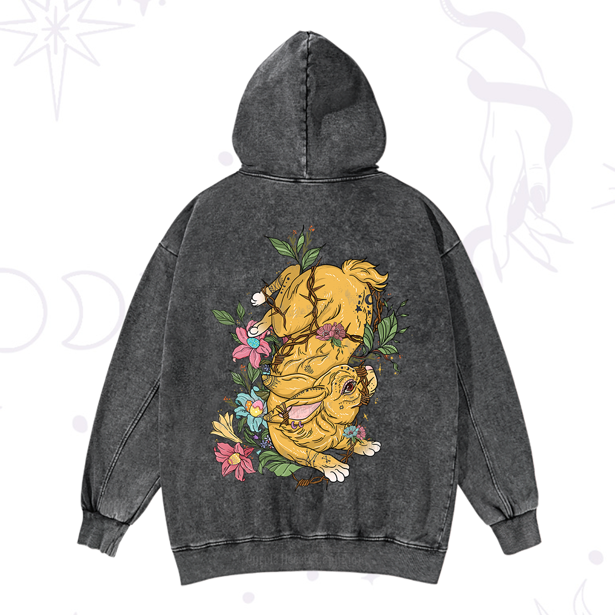 Purplehecate Thorn Bunny Easter Washed Hoodie