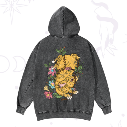 Purplehecate Thorn Bunny Easter Washed Hoodie