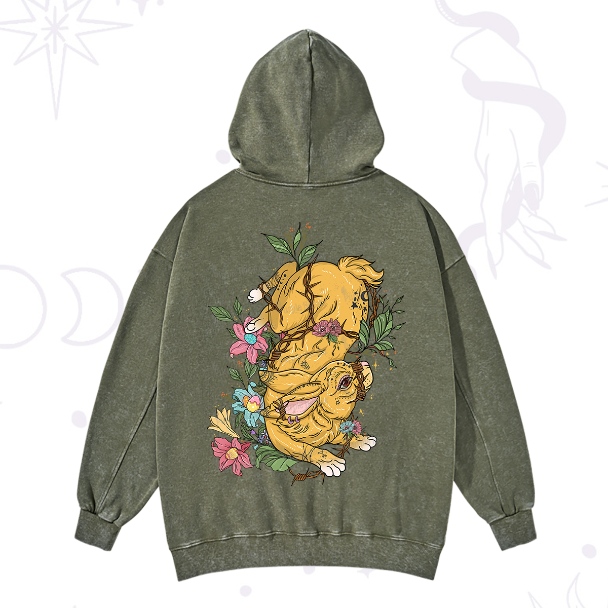 Purplehecate Thorn Bunny Easter Washed Hoodie
