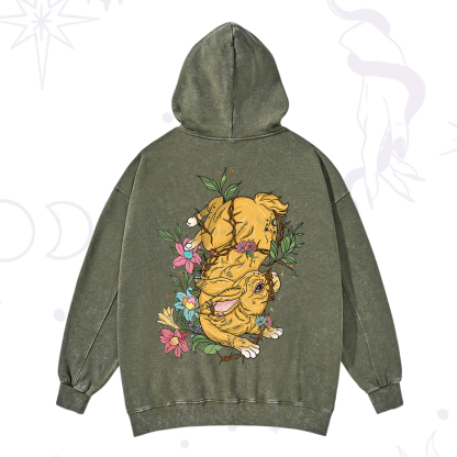 Purplehecate Thorn Bunny Easter Washed Hoodie
