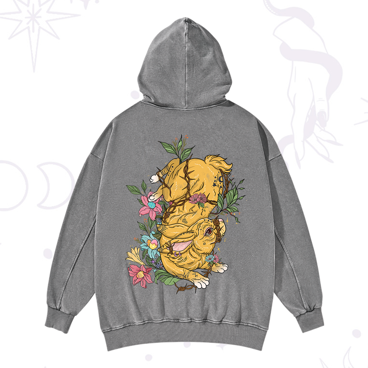 Purplehecate Thorn Bunny Easter Washed Hoodie