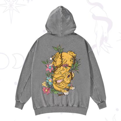 Purplehecate Thorn Bunny Easter Washed Hoodie