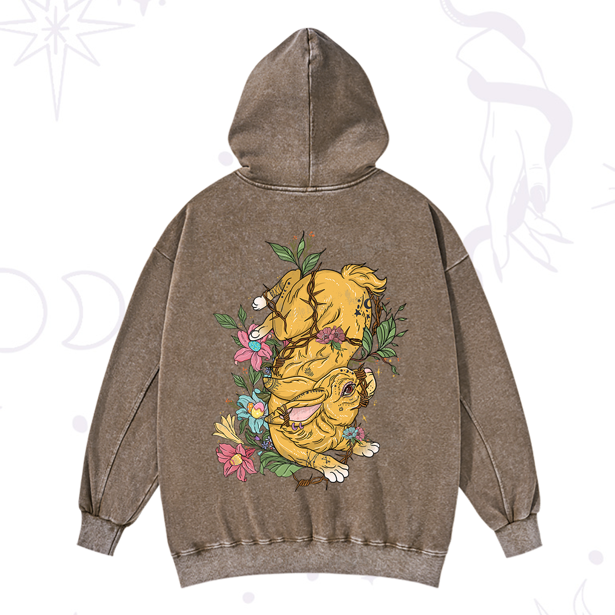 Purplehecate Thorn Bunny Easter Washed Hoodie