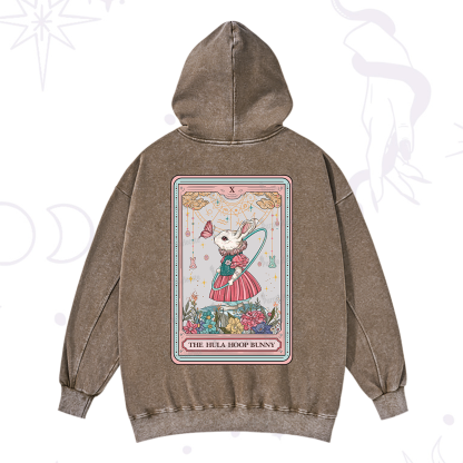 Purplehecate The Hula Hoop Bunny Tarot Washed Hoodie