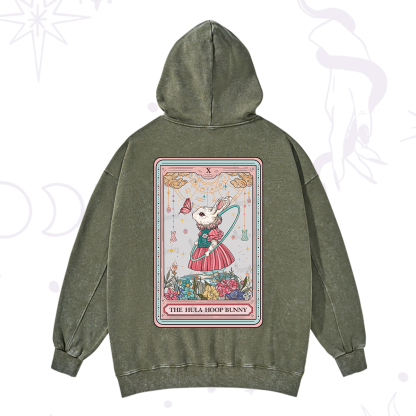 Purplehecate The Hula Hoop Bunny Tarot Washed Hoodie