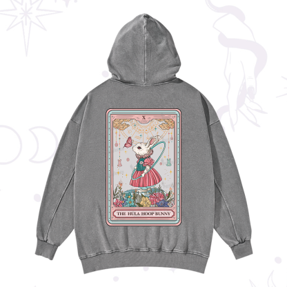 Purplehecate The Hula Hoop Bunny Tarot Washed Hoodie