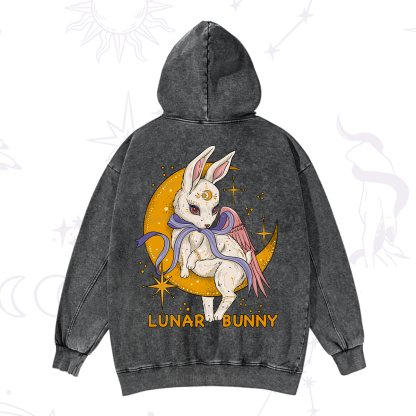 Purplehecate Lunar Bunny Easter Washed Hoodie