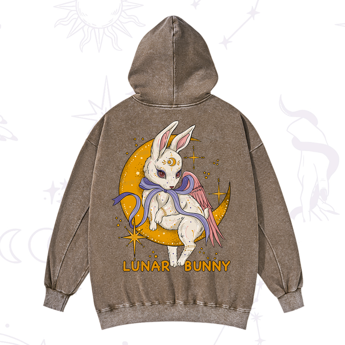 Purplehecate Lunar Bunny Easter Washed Hoodie