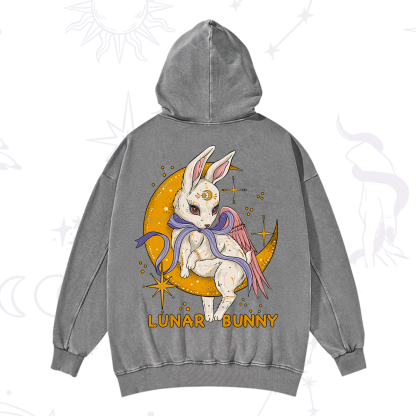 Purplehecate Lunar Bunny Easter Washed Hoodie