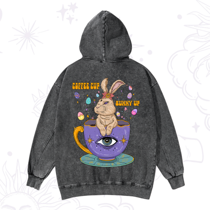 Purplehecate Coffee Cup Bunny Up Washed Hoodie