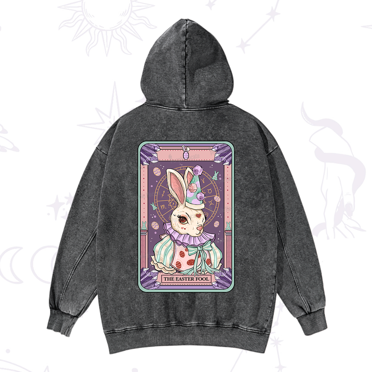 Purplehecate The Easter Fool Tarot Washed Hoodie