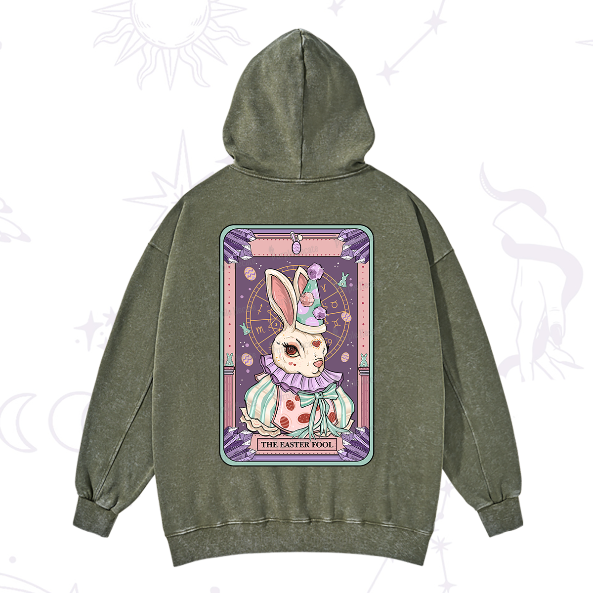 Purplehecate The Easter Fool Tarot Washed Hoodie
