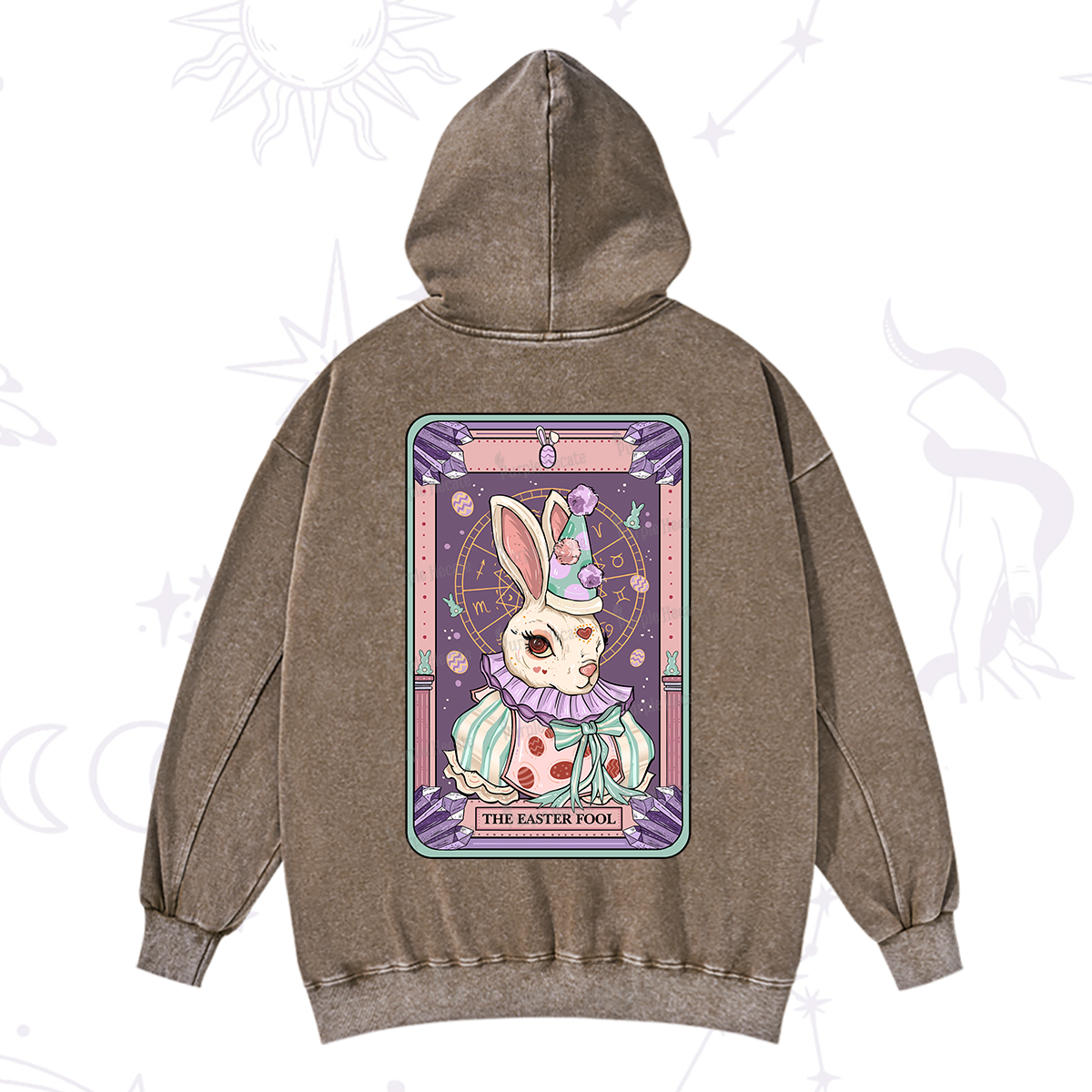 Purplehecate The Easter Fool Tarot Washed Hoodie