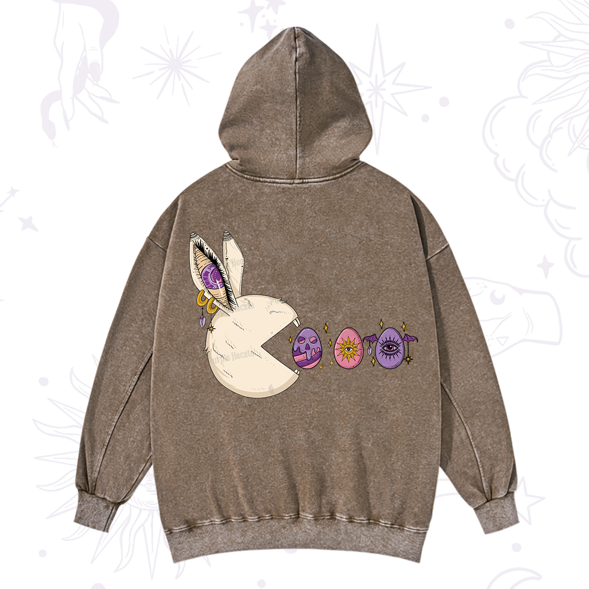 Purplehecate Egg Hunter Bunny Easter Washed Hoodie
